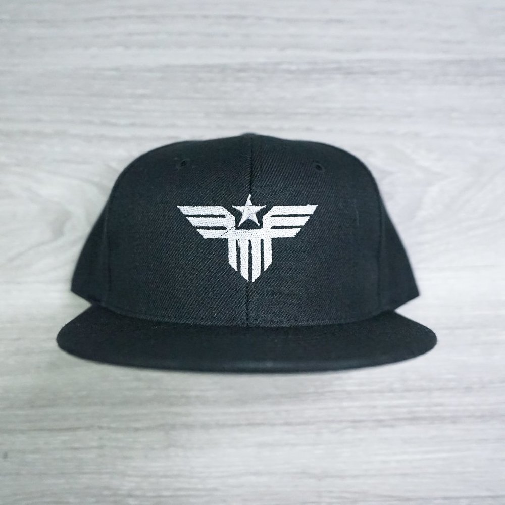Navy Badge Black Snapback